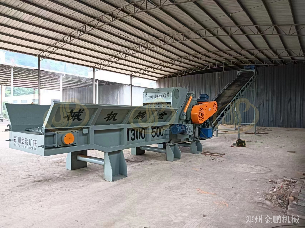 郑州金鹏大型园林专用树枝粉碎机出料状态与燃料预处理衔接
